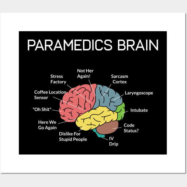 Paramedics Brain Funny EMS EMT Paramedic Thin White Line Wall Art by mrsmitful01